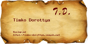 Timko Dorottya névjegykártya